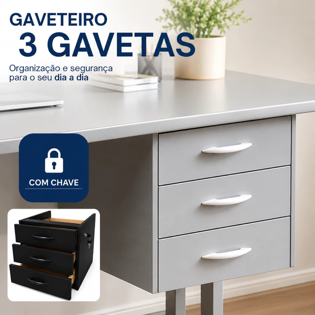 Personal Organizer: O Gaveteiro Suspenso com Chave Que Você Precisa para um Escritório Impecável