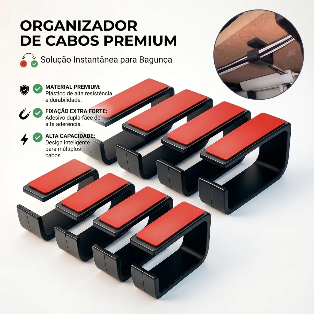 Revolução na Organização de Cabos: O KIT Gancho Sem Furo Essencial para Personal Organizers