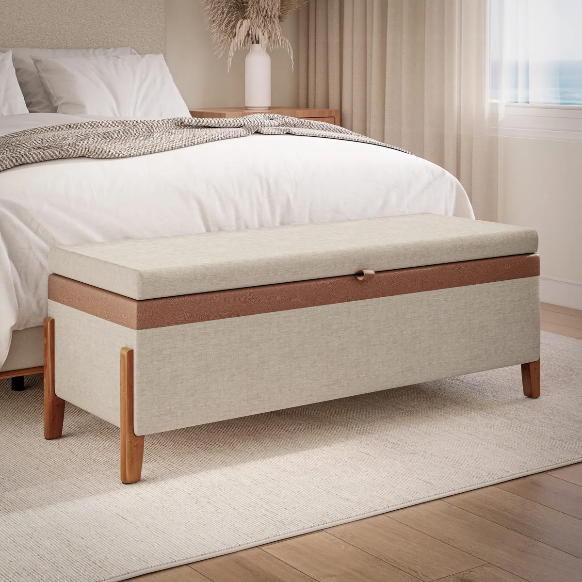 Sapateira Recamier Baú Atenas 1,20m: Otimização e Elegância Essenciais para Personal Organizers